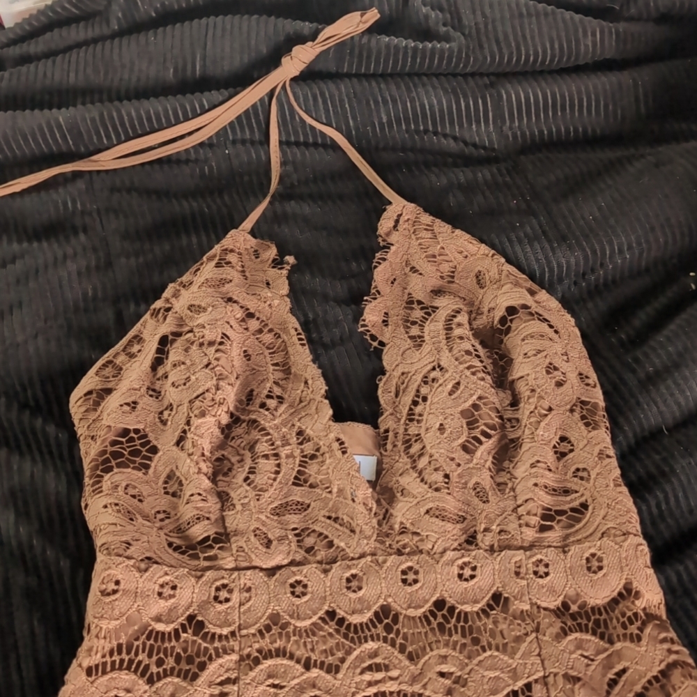 Mauve Crochet halter Tobi size xs mini-dress